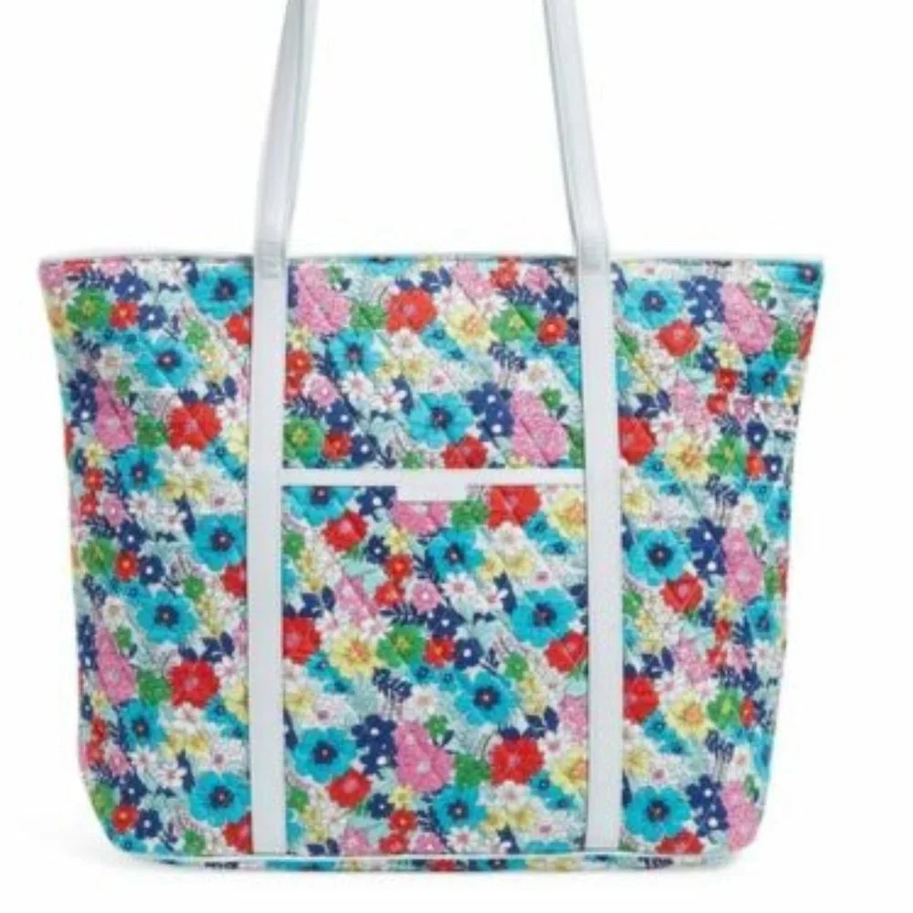 Vera Bradley Far Out Floral Large Vera Shoulder Bag Tote NWT New - Picture 11 of 12